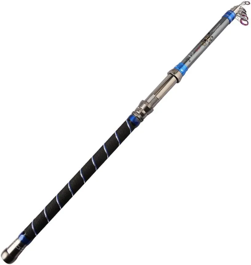 Telescopic Fishing Rod Carbon Super Hard Ultralight Fishing Pole 2.1m 2.4m 2.7m 3m 3.3m 3.6m 3.9m 4.2m 4.5m 5.4m for River Reservoir (Size : 2.4m)