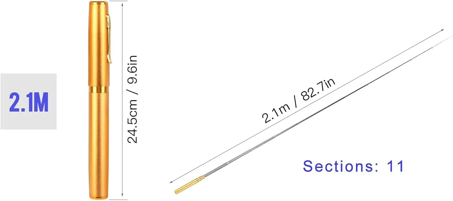 Telescopic Fishing Rod, Fishing Rod Pole Pen Fishing Rod Fishing Pole Telescopic Fishing Rod for Travel Saltwater Freshwater Fishing