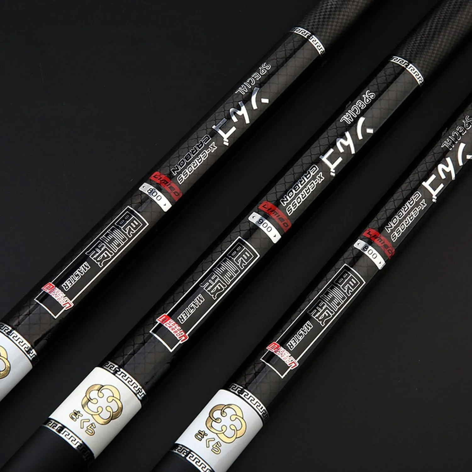 Telescopic Fishing rods-8m 9m 10m 11m 12m 13m 14m 15m Lightweight Carbon Fiber Non-Slip Grip and 360° Swivel Tip Fishing Poles Casting Rod for Lakes and Many Other Waters