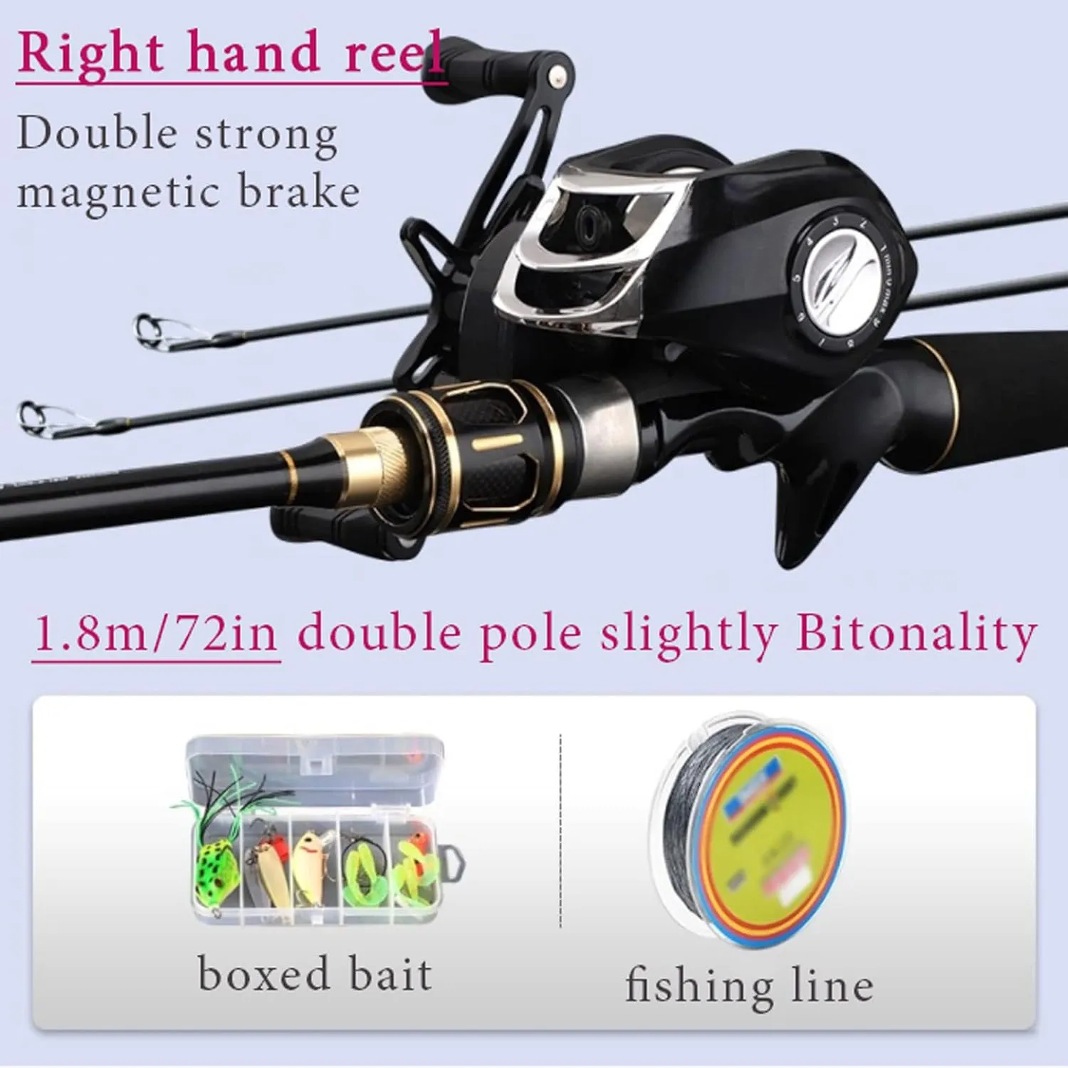 telescoping Deluxe Carbon Fiber Fishing Pole Telescopic Fishing Pole Backpacking Fishing Pole Set Fishing Rod and Reel with Accessories Fishing Rod