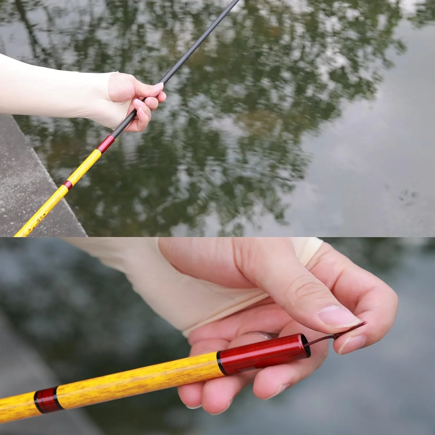 Tenkara Rod Telescopic Fishing Rod-Ultra Short Telescopic Fishing Tenkara Rod Portable Collapsible Bass Crappie Full Kit Carbon Fiber Fishing Pole All Waters Quality Tube Packing