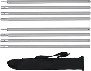 Tent Pole Support Frames Kit Outdoor Support， 2.4meter Aluminum Tarp Poles Heavy Duty Adjustable Support Pole Shelter Awning Canopy Rod Camping Outdoor Equipment Accessories