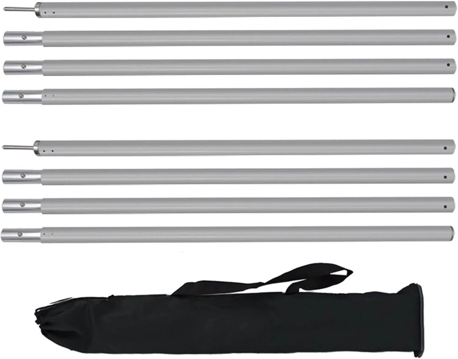 Tent Pole Support Frames Kit Outdoor Support， 2.4meter Aluminum Tarp Poles Heavy Duty Adjustable Support Pole Shelter Awning Canopy Rod Camping Outdoor Equipment Accessories