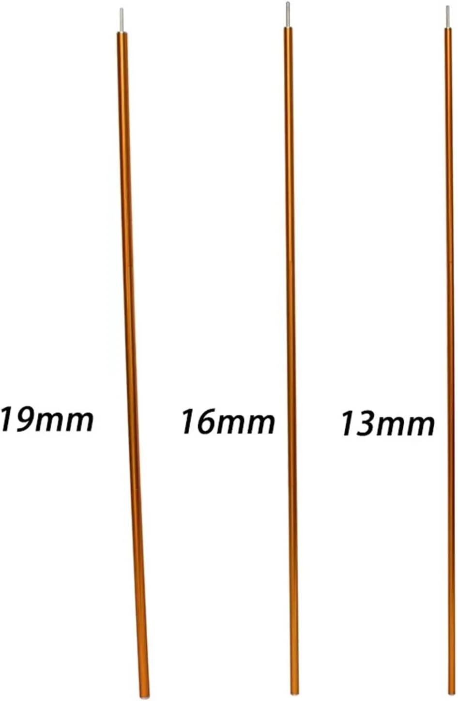 Tent Poles 120CM Long Diameter 13MM/16MM/19MM Black/RED Color Tent Rod Support Pole Shelter Tarp Canopy Aluminium Alloy(16MM Black Pin tip)