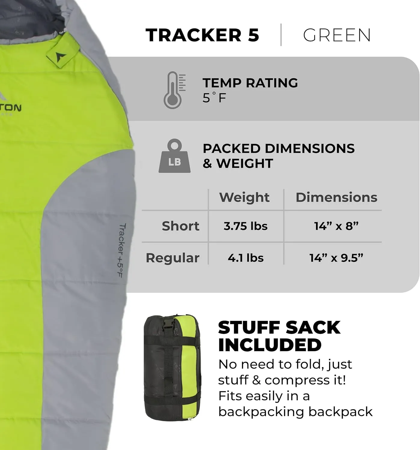 Teton 20F and 5F Degree Sleeping Bag; Lightweight, Warm Weather Mummy Sleeping Bags for Adults and Kids, Camping, Backpacking, Hiking