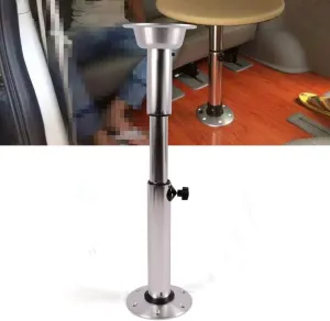 TFCFL Adjustable Table Pedestal Stand with Adjustable Height 22-28 Inch,Aluminum Finish Removable for RV Camper Marine Boat Caravan Motorhome Galley
