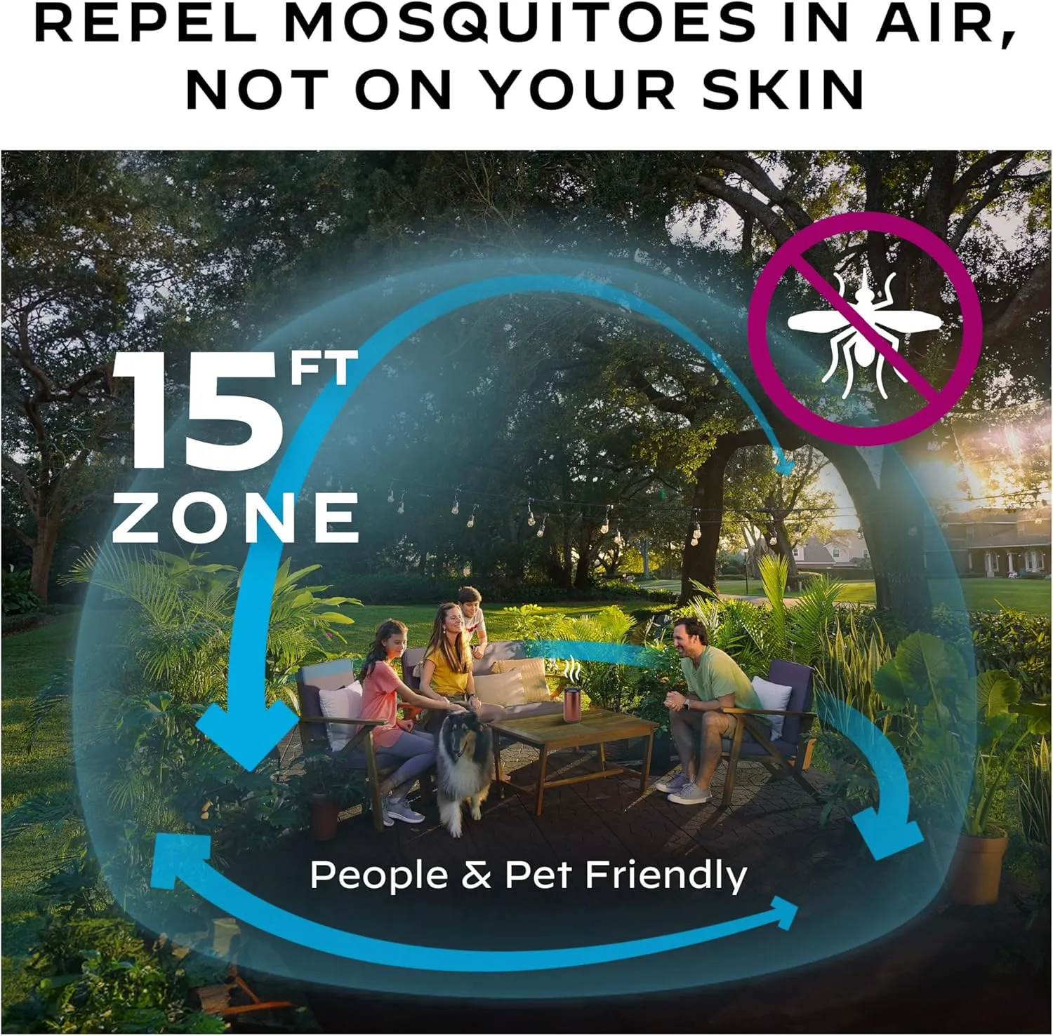 Thermacell Mosquito Patio Shield Repeller; Includes 12-Hour Refill; Highly Effective Mosquito Repellent for Patio; Bug Spray Alternative; Scent Free; No Candles or Flames