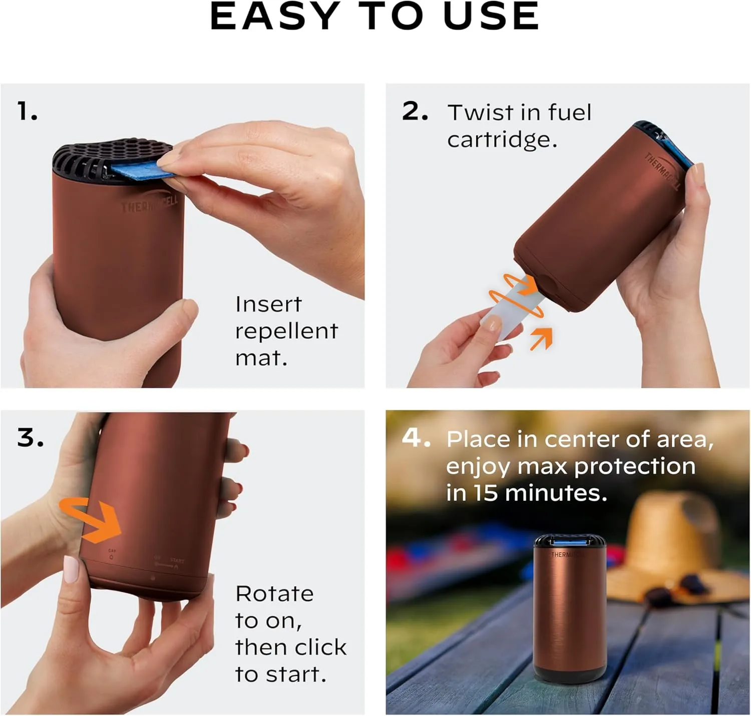 Thermacell Mosquito Patio Shield Repeller; Includes 12-Hour Refill; Highly Effective Mosquito Repellent for Patio; Bug Spray Alternative; Scent Free; No Candles or Flames