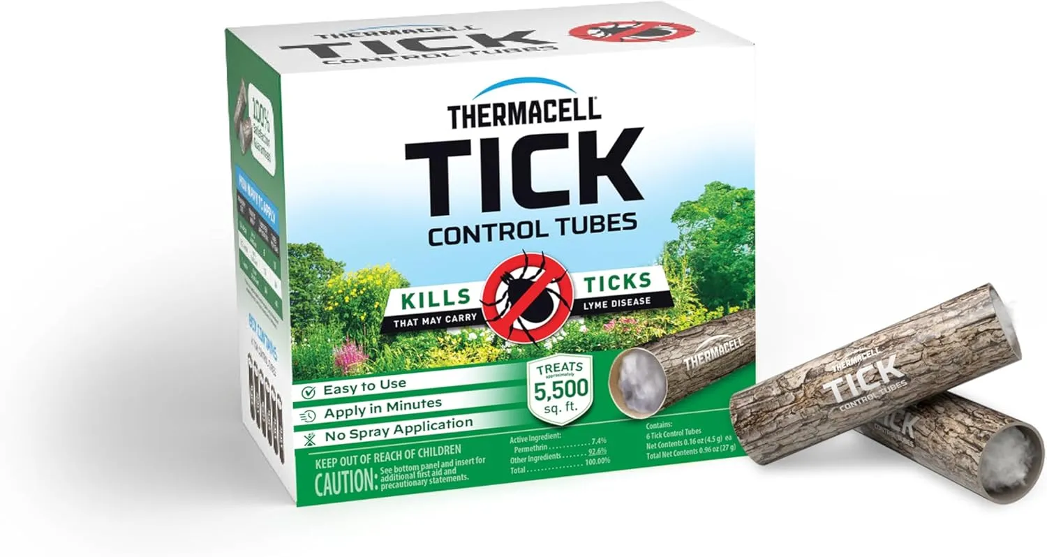 Thermacell Tick Control Tubes for Yards; Protects Backyards and Properties from Ticks; No Spray, No Granules, No Mess; Environmentally Friendly Alternative to Tick Spray & Tick Repellent