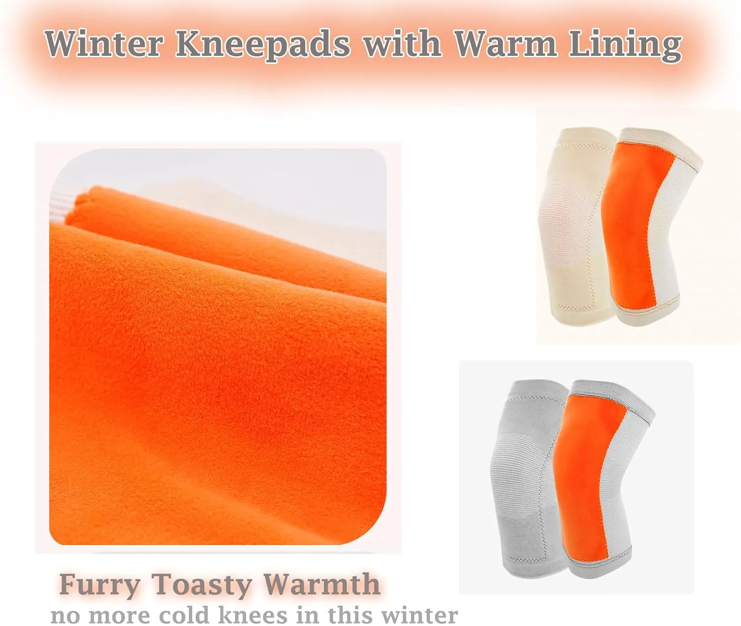 Thermal Knee Warmer with Warm Lining Stretch Knit Arthritic Knee Sleeves Night Sleep Knee Wrap Pad Brace Support Band