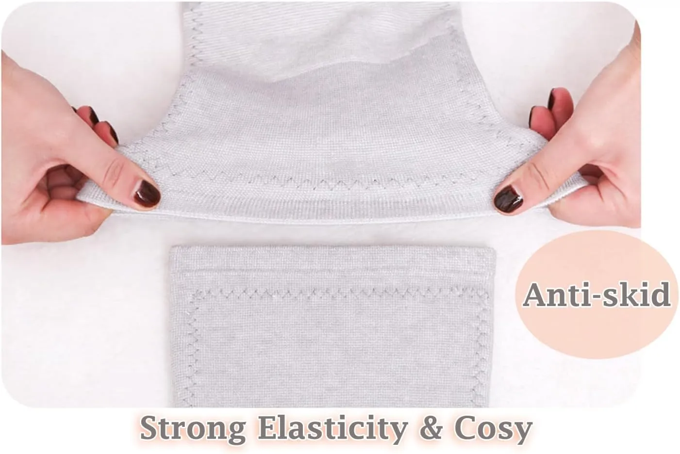 Thermal Knee Warmer with Warm Lining Stretch Knit Arthritic Knee Sleeves Night Sleep Knee Wrap Pad Brace Support Band