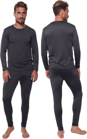 Thermal Underwear for Men Long John Set for Cold Weather Mens 2 pc Long Sleeve Shirt and Leggings Fleece Base Layer Thermals