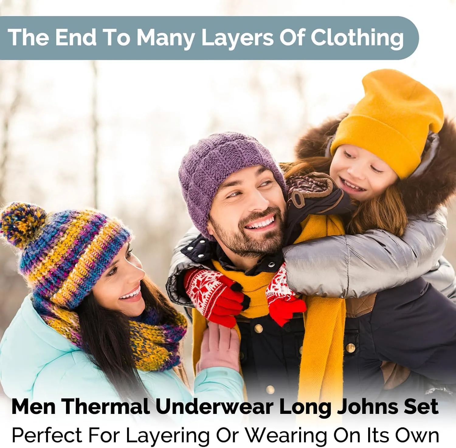 Thermal Underwear for Men Long John Set for Cold Weather Mens 2 pc Long Sleeve Shirt and Leggings Fleece Base Layer Thermals