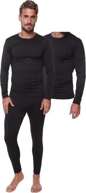 Thermal Underwear for Men Long John Set for Cold Weather Mens 2 pc Long Sleeve Shirt and Leggings Fleece Base Layer Thermals