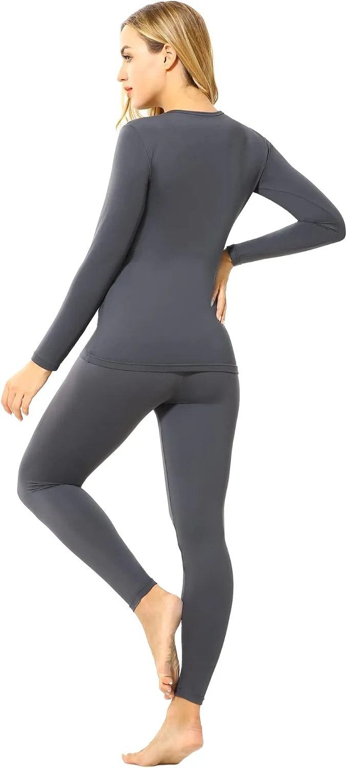 Thermal Underwear Set for Women Long Johns Fleece Lined Base Layer Soft Top Bottom