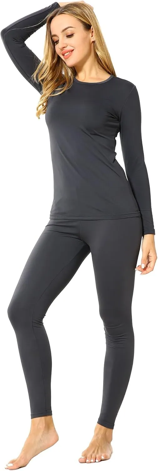 Thermal Underwear Set for Women Long Johns Fleece Lined Base Layer Soft Top Bottom