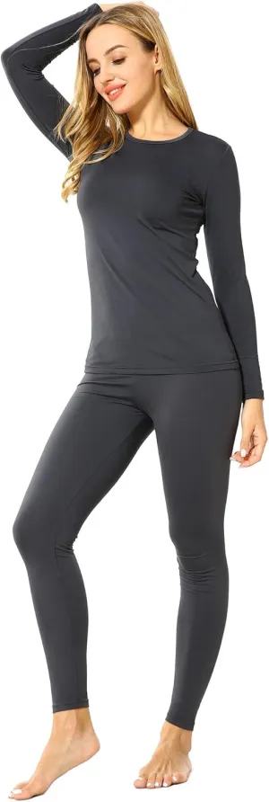 Thermal Underwear Set for Women Long Johns Fleece Lined Base Layer Soft Top Bottom