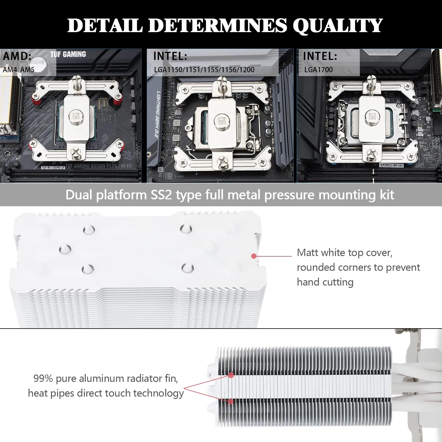 Thermalright Assassin King 120 SE White ARGB CPU Air Cooler, AK120 SE White ARB, 5 Heatpipes, TL-C12CW-S PWM Quiet Fan CPU Cooler with S-FDB Bearing, for AMD AM4/AM5/Intel LGA1700/1150/1151/1200/1851