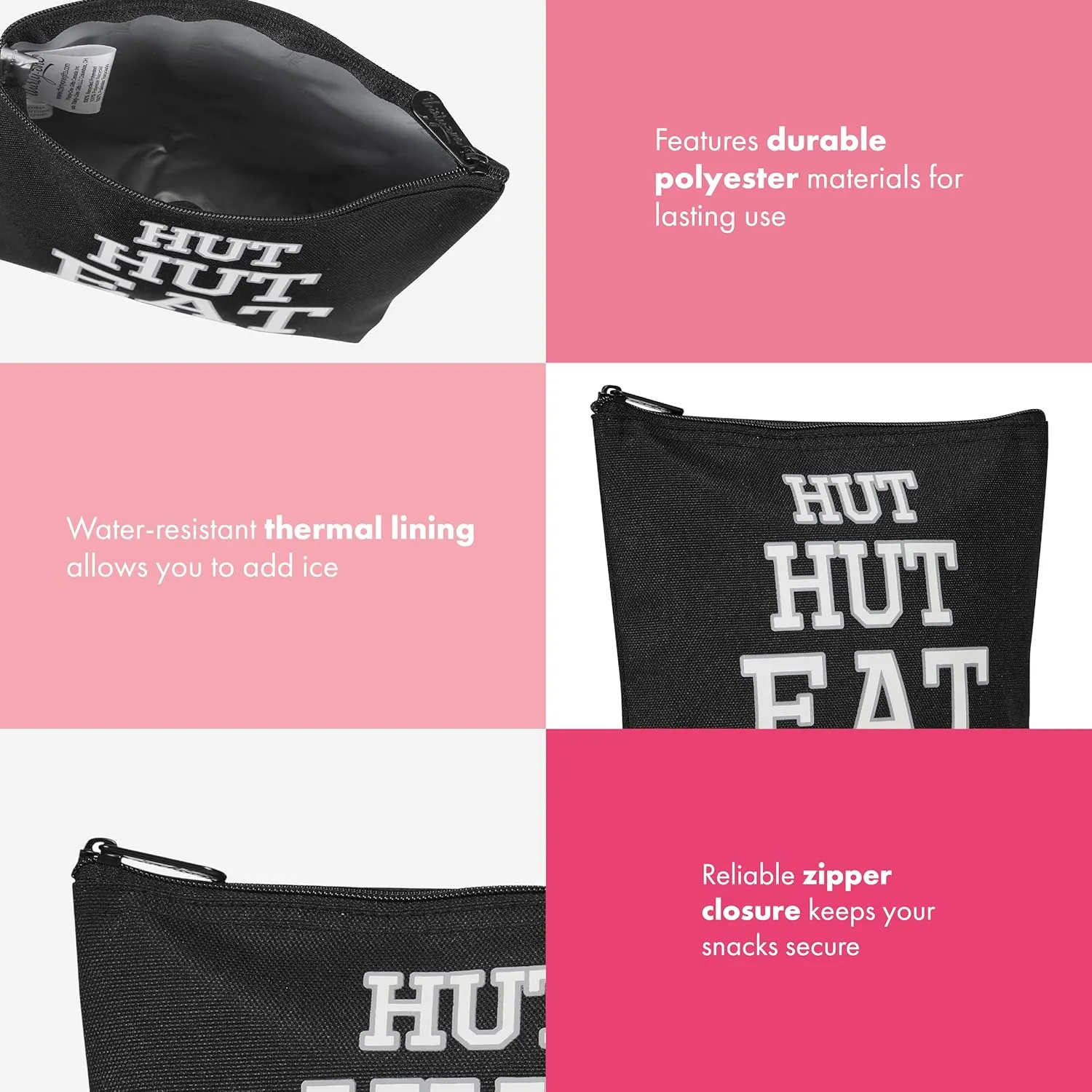 THIRTY-ONE Snack-and-Go Pouch, Reusable Snack Pouch for Travel, and Work Hut Hut Eat