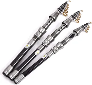 Throwing Fishing Rod Fishing Pole Carbon Fiber Fishing Rod Mini Fishing Rod Portable Fishing Rod Silver