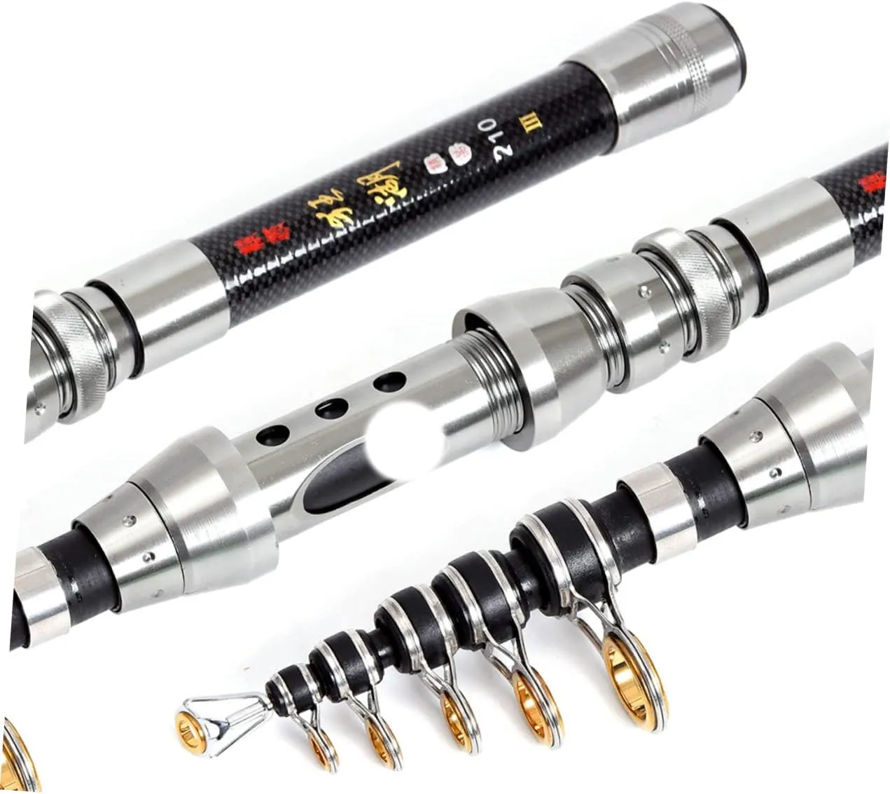 Throwing Fishing Rod Mini Fishing Rod Sea Fishing Pole Portable Sea Pole Fishing Rod Silver Portable Fishing Rod Carbon Fiber Fishing Rod