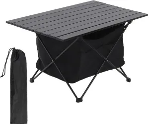 TIBROMTACK Folding Camping Table Portable Aluminum Outdoor Table with Storage Space and Carry Bag (Small)