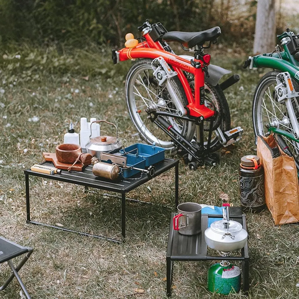 Tidyard Folding Camping Table,Lightweight Aluminum Portable Picnic Table, 16.5 * 15.2 * 8.1inch for Cooking, Camping,Beach, Hiking, Travel, Fishing, BBQ, Indoor Outdoor Small Foldable Tables