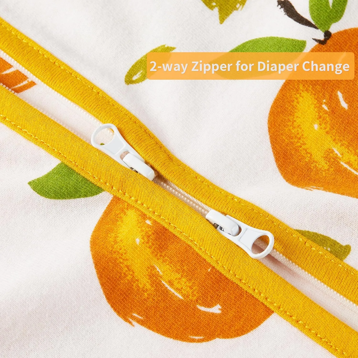 TILLYOU Sleep Sack 18-24 Months - 2 Pack Baby sleep sacks 0.5 TOG with 2-Way Zipper, Lightweight Cotton Sleeping sack, Orange flavour & Orange