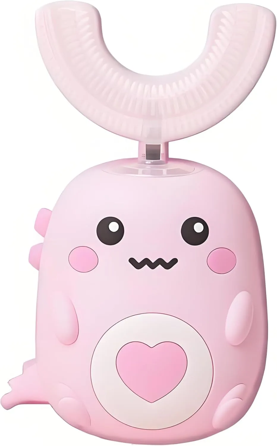 Toddla U-Shaped 360º Ultrasonic Toothbrush, Ultrasonic Kid's U-Shaped Electric Toothbrush Whit LED-Lights, 5 Cleaning Modes, One Charge for 15 Days, Easy-Grip Silicone Handle, Waterproof (Pink(6-12))