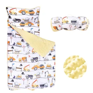 Toddler Nap Mat with Pillow and Blanket, Thicken Kids Sleeping Bag for Boys and Girls, Extra Large Rolled Napping Mats for Daycare, Sleepovers Preschool Travel Camping, Ages 3-7 Years