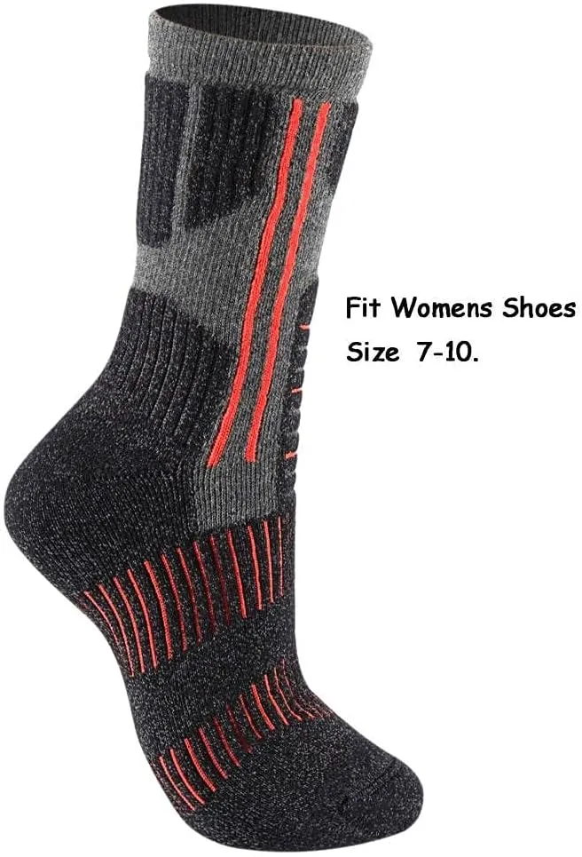 Toes&Feet Womens and Mens Padded Anti Blister Odor Resistant Sweat Wick Trekking Hiking Skiing Mid-Calf Crew Knee High Socks