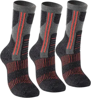 Toes&Feet Womens and Mens Padded Anti Blister Odor Resistant Sweat Wick Trekking Hiking Skiing Mid-Calf Crew Knee High Socks