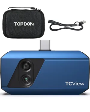 TOPDON TC001 Plus Thermal Camera for Android, 512 x 384 Super Resolution with Visual Camera, 256 x 192 IR Resolution, Dual-Lens Thermal Imaging Camera for Smartphones and Tablets, PC (not for iOS)