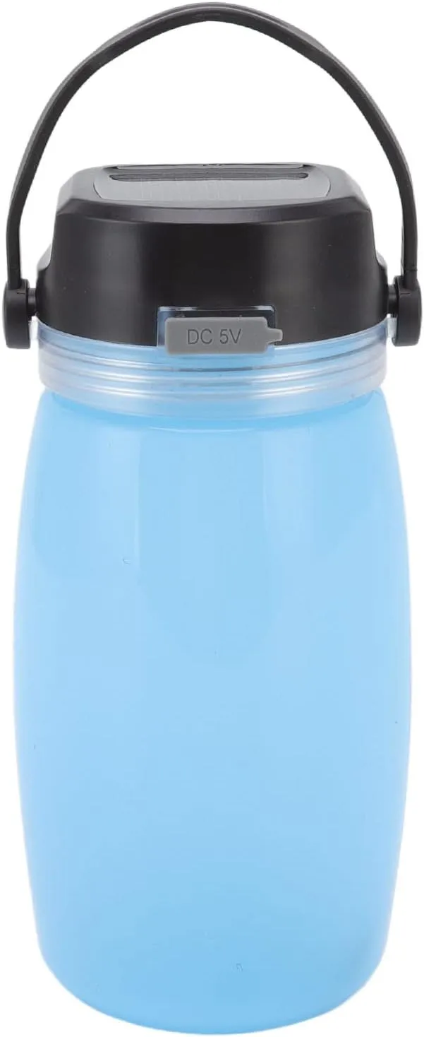 Topyond Solar Charging Water Bottle Luminous Teacup, Outdoor Camping USB Rechargeable Light Cup,for Camping Hiking, Luminous Effect Solar Powered Camping Water Bottle