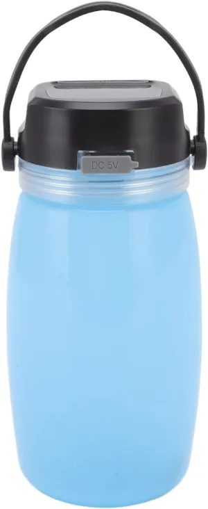 Topyond Solar Charging Water Bottle Luminous Teacup, Outdoor Camping USB Rechargeable Light Cup,for Camping Hiking, Luminous Effect Solar Powered Camping Water Bottle