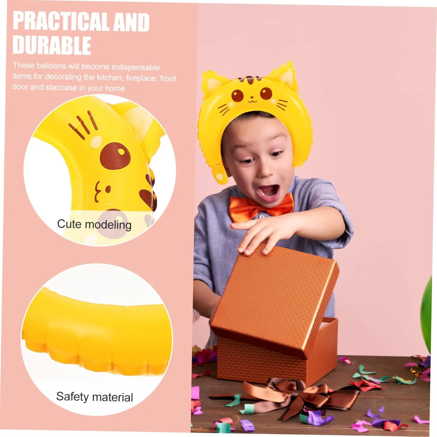 Totority 2sets Chic Kids Animal Headband Aluminum Foil Balloon Decorative Sturdy for Parties Decor 50pcs*2