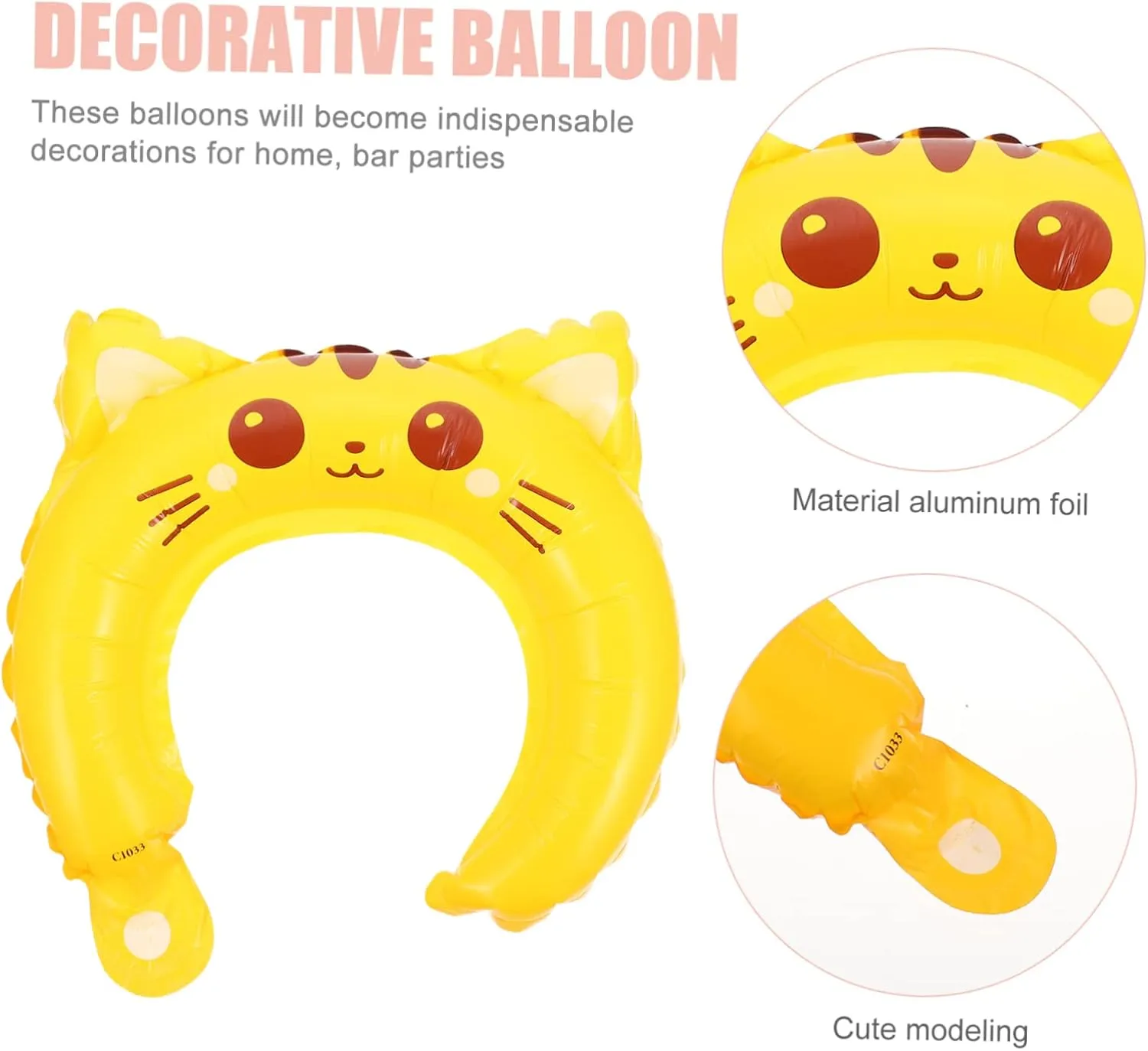 Totority 2sets Chic Kids Animal Headband Aluminum Foil Balloon Decorative Sturdy for Parties Decor 50pcs*2