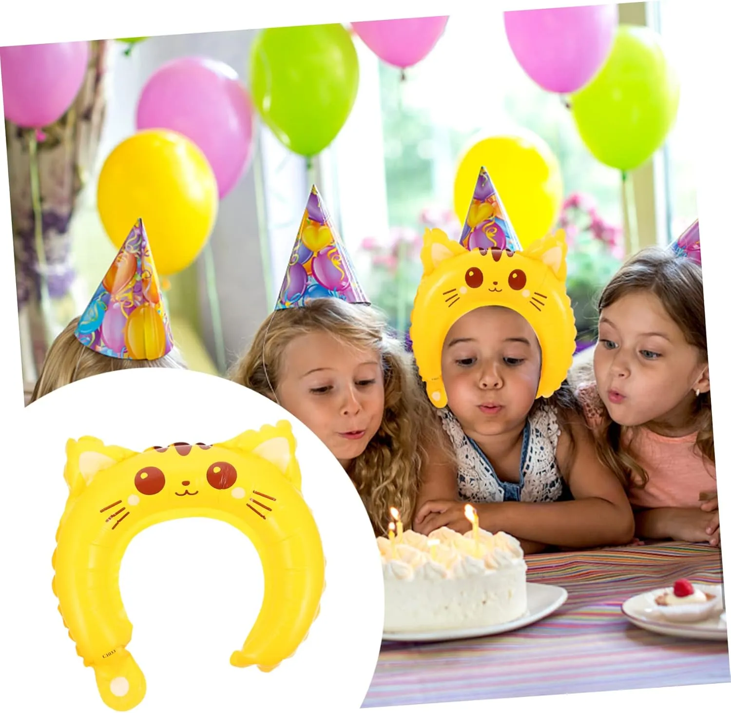 Totority 2sets Chic Kids Animal Headband Aluminum Foil Balloon Decorative Sturdy for Parties Decor 50pcs*2