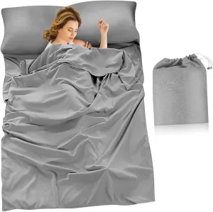 Totority Travel Bedding Set Hotel Sleep Sack Breathable Sleeping Bag for Adults for Camping Hiking