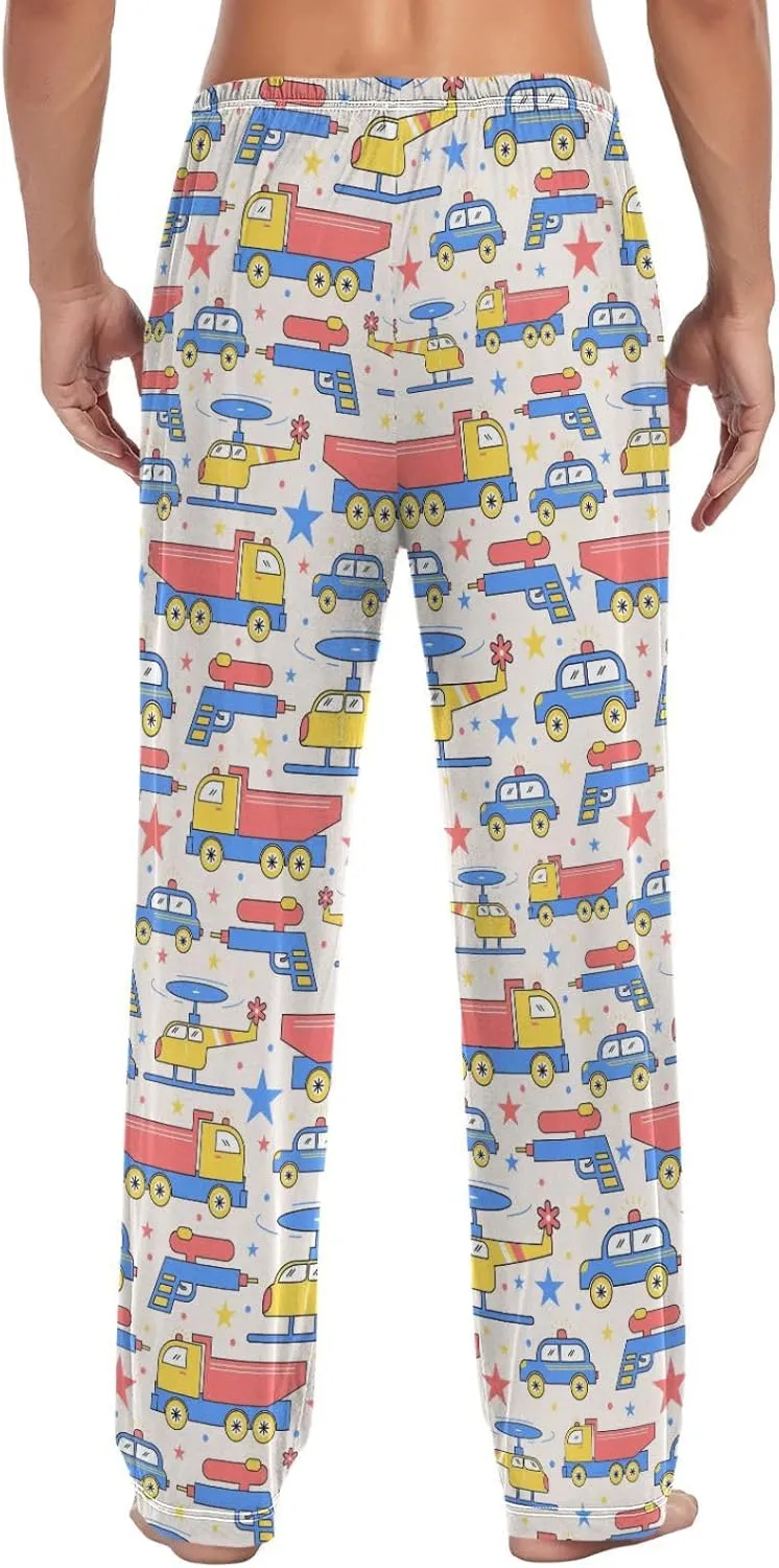 Trailer Airplane Pajama Pants for Men Comfort Sleep Lounge Bottoms Straight-fit with Pockets S-XXL