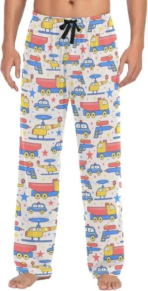 Trailer Airplane Pajama Pants for Men Comfort Sleep Lounge Bottoms Straight-fit with Pockets S-XXL