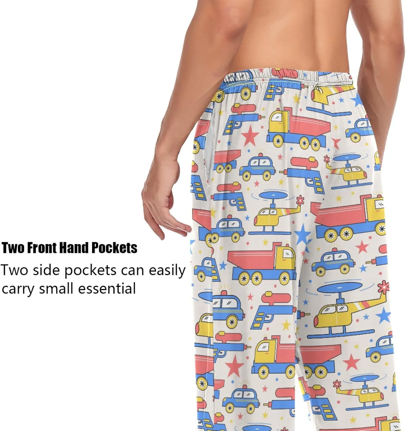 Trailer Airplane Pajama Pants for Men Comfort Sleep Lounge Bottoms Straight-fit with Pockets S-XXL