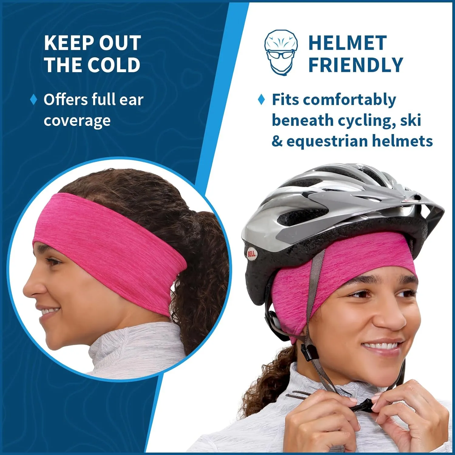 TrailHeads Running Headband – Moisture-Wicking Ear Protector Active Lifestyles, Sports Headband – Helmet-Friendly Workout Gear