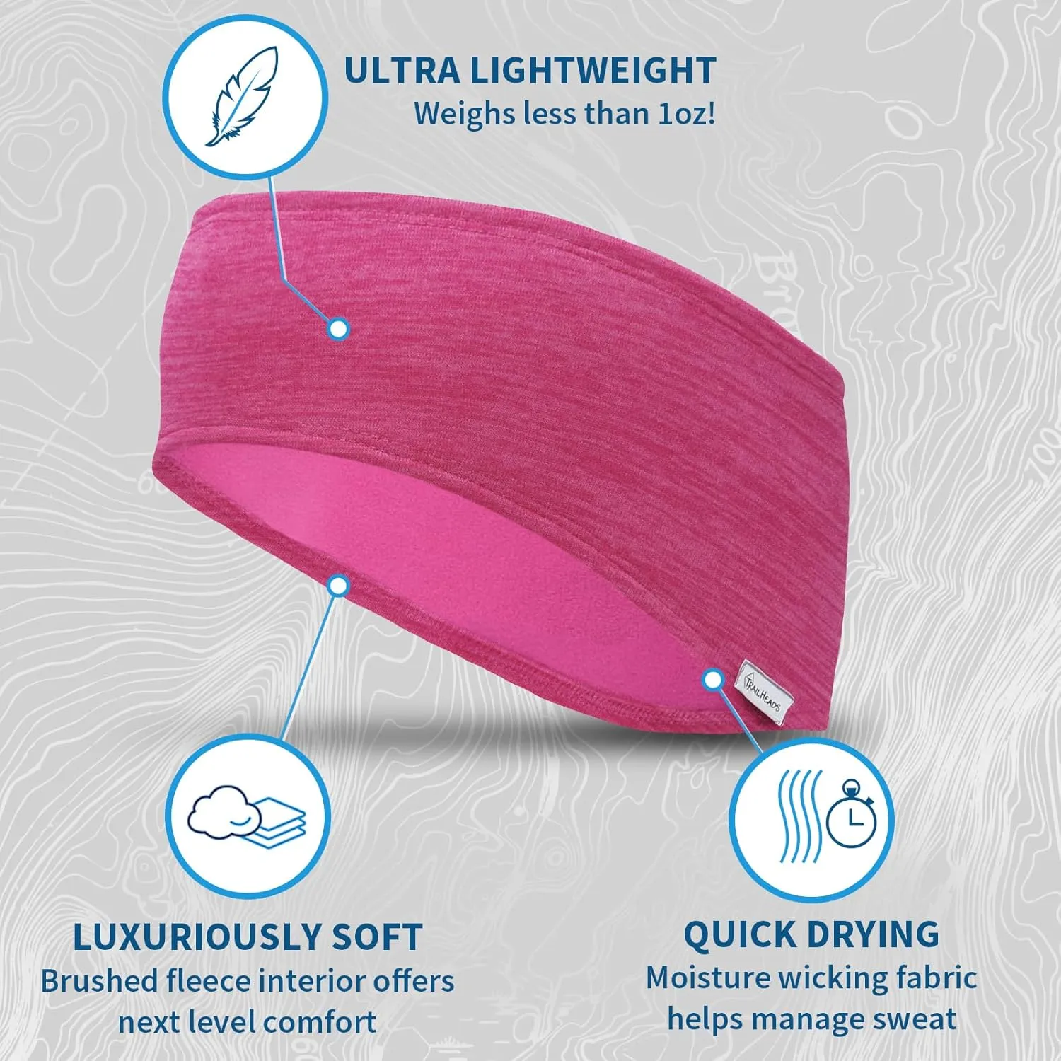 TrailHeads Running Headband – Moisture-Wicking Ear Protector Active Lifestyles, Sports Headband – Helmet-Friendly Workout Gear
