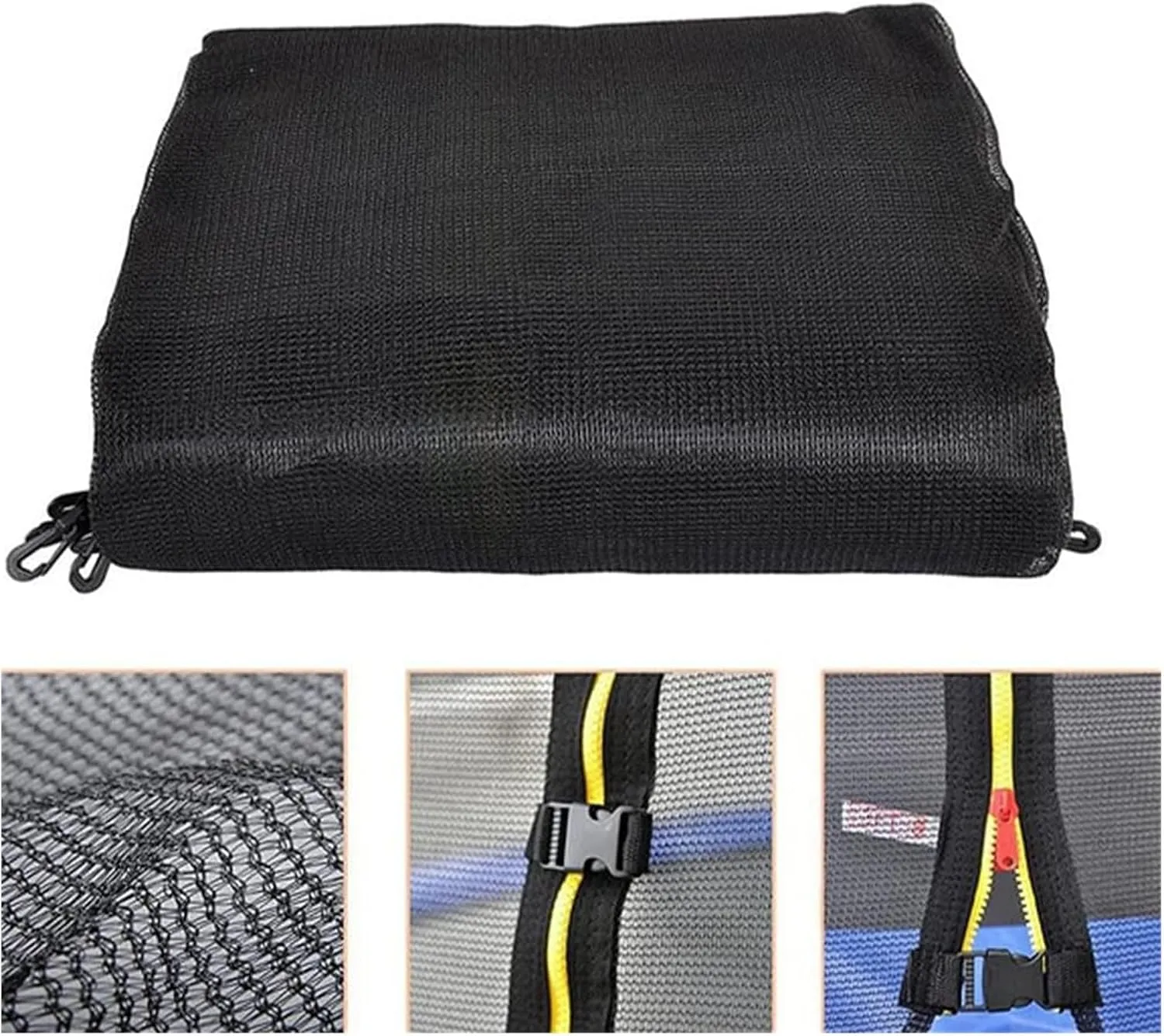 Trampoline Safety Net for 6ft 8ft 10ft 12ft 13ft 14ft 16ftRound Frame 6 8 12 Poles Trampolines, Breathable Weather Resistant Tear-Proof