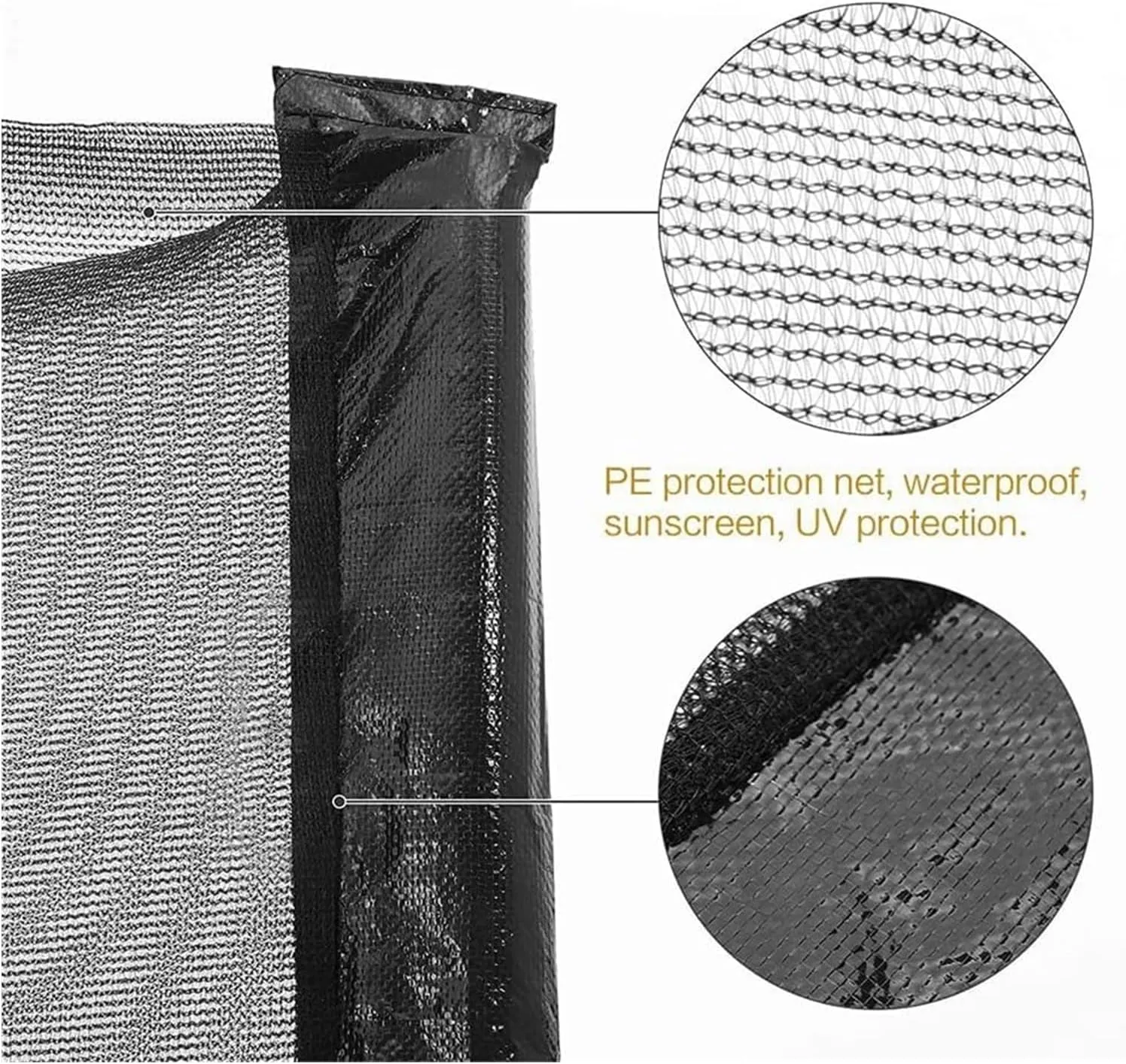 Trampoline Safety Net for 6ft 8ft 10ft 12ft 13ft 14ft 16ftRound Frame 6 8 12 Poles Trampolines, Breathable Weather Resistant Tear-Proof