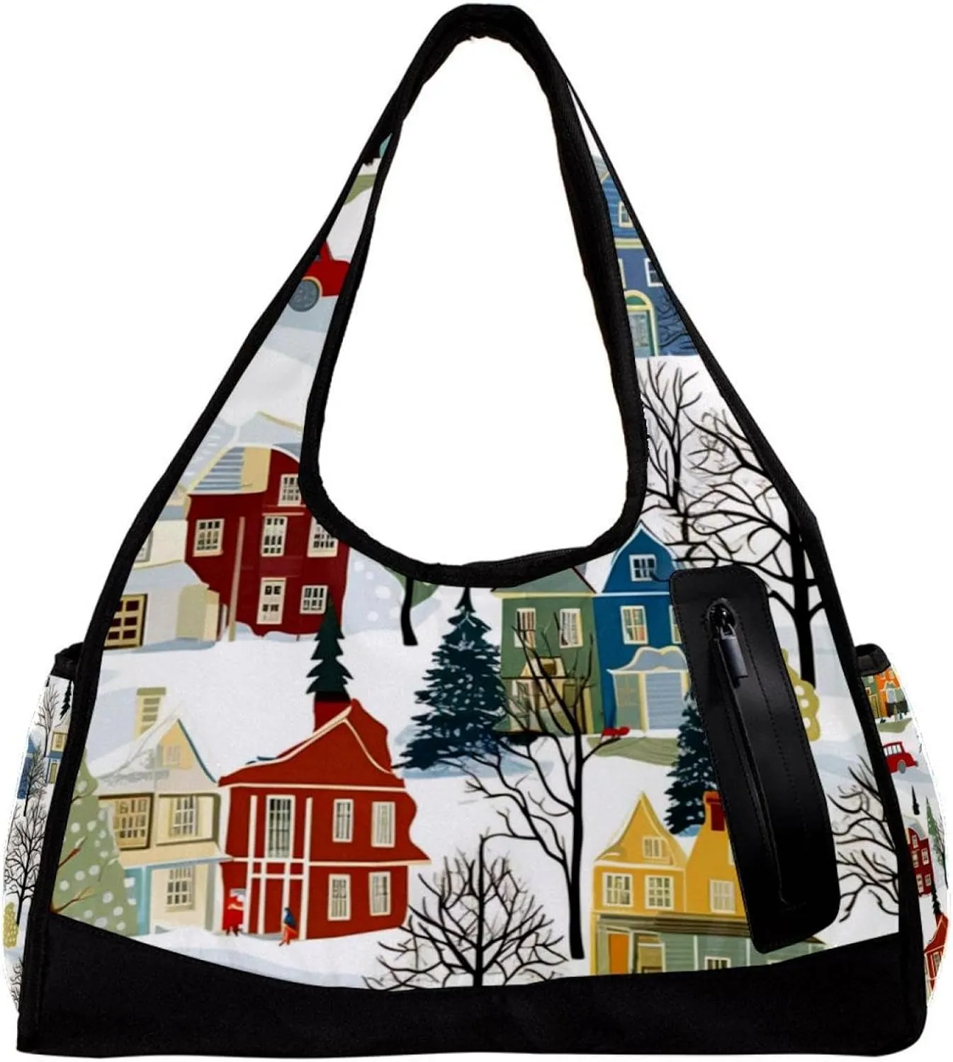 Travel Bag,Mens Gym Bag,Womens Gym Bag,Bright Houses Tree,Sports Bag