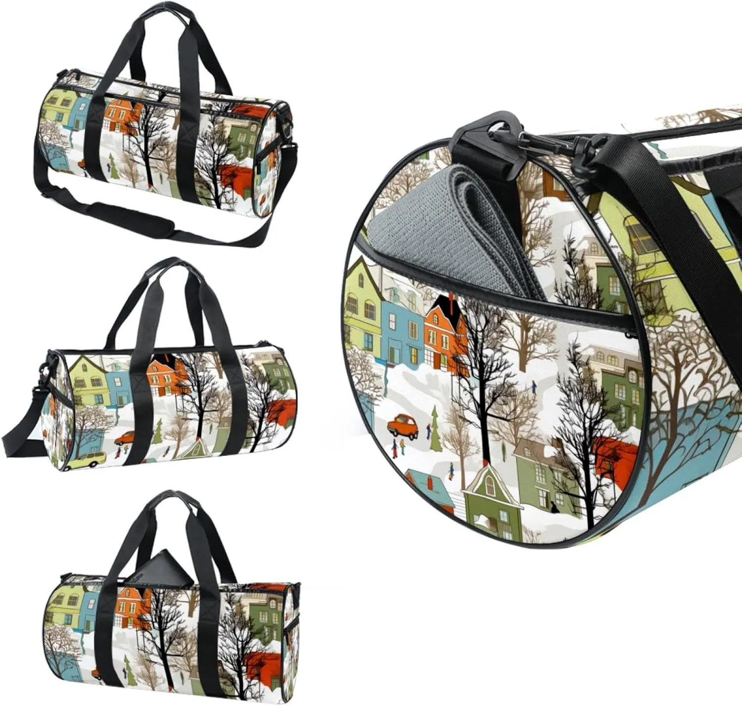 Travel Bag,Mens Gym Bag,Womens Gym Bag,Bright Houses Tree,Sports Bag