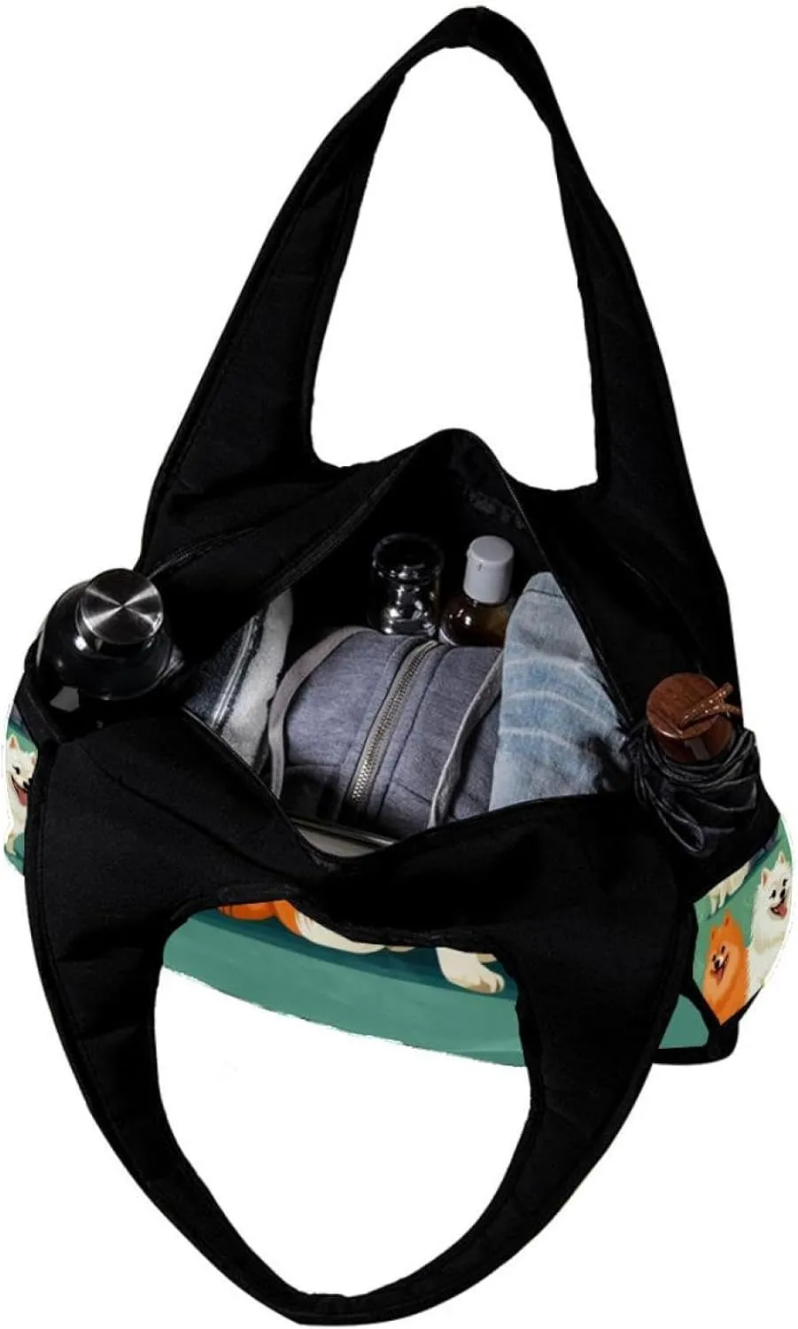 Travel Bag,Mens Gym Bag,Womens Gym Bag,Cartoon Pomeranian Dog,Sports Bag