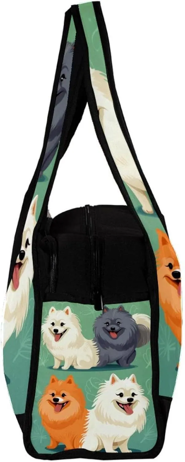 Travel Bag,Mens Gym Bag,Womens Gym Bag,Cartoon Pomeranian Dog,Sports Bag